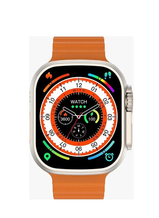 Ultra - T800 Ultra Near Field Communication Smart Watch Bluetooth Wireless Charging Sports Watch for Adult Unisex (Orange) - Image 1