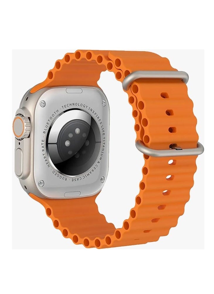 Ultra - T800 Ultra Near Field Communication Smart Watch Bluetooth Wireless Charging Sports Watch for Adult Unisex (Orange) - Image 1