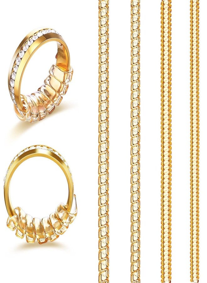 Dodhar مجموعة دودار لتعديل مقاس الخواتم، تتضمن 4 مقاسات مع أداة تضييق حلزونية من السيليكون، مناسبة للنساء والرجال. - Image 1