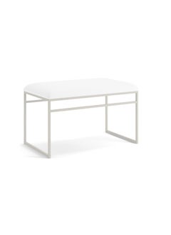 INDIDECOR INDIDECOR 64300 Hallway Bench Entryway Bench for Home and Office White Faux Leather Cushion Grey Metal Frame Suitable for Living RoomBedroomOffice 100 cm x 46 cm x 39 cm 