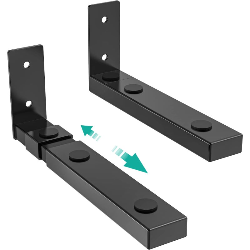 WALI Center Channel Speaker Wall Mount Universal Soundbar Wall Mount Bracket Hold up to 30 lbs Arms Extend Adjustment from 7 to 115 inch SLK201 Black