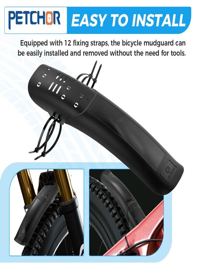 PETCHOR 2 PCS Universal Mountain Bike Fender, MTB Bicycle Mudguard, Front and Rear Fenders Mud Guard, 14.37" Length 3.15" Width - Image 5