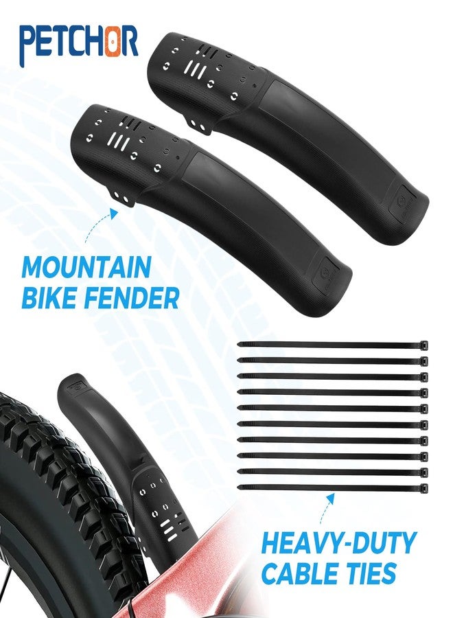 PETCHOR 2 PCS Universal Mountain Bike Fender, MTB Bicycle Mudguard, Front and Rear Fenders Mud Guard, 14.37" Length 3.15" Width - Image 3