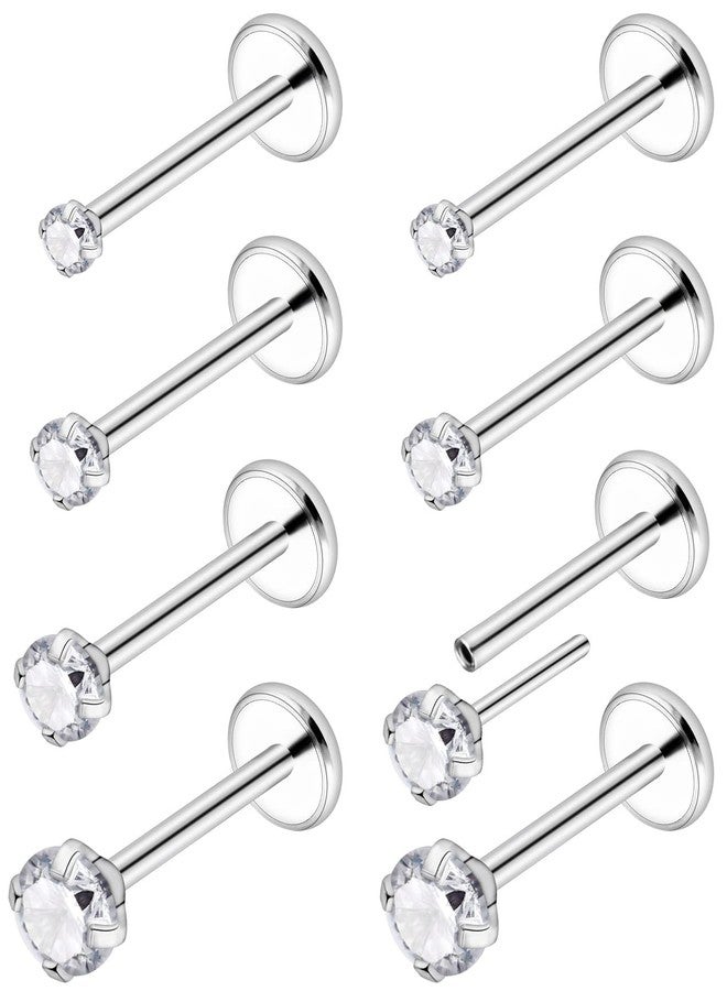 Ftovosyo 20G Threadless Push in Nose Rings Studs Surgical Steel Pushin Nose Stud 1.5mm 2mm 2.5mm 3mm Round Crystal Nose Piercing Jewelry for Women Men - Image 1