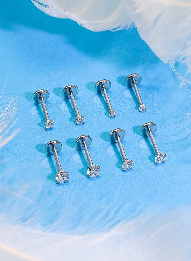 Ftovosyo 20G Threadless Push in Nose Rings Studs Surgical Steel Pushin Nose Stud 1.5mm 2mm 2.5mm 3mm Round Crystal Nose Piercing Jewelry for Women Men - Image 5