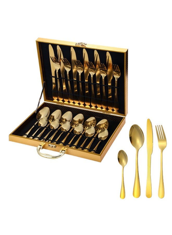 24-Piece Stainless Steel Cutlery Set Kitchen Utensils Set For Home Kitchen Restaurant Hotel Gatherings Picnic Dining - Image 1