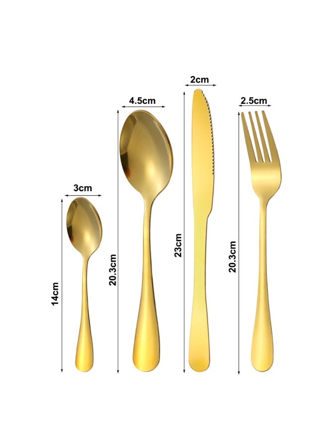 24-Piece Stainless Steel Cutlery Set Kitchen Utensils Set For Home Kitchen Restaurant Hotel Gatherings Picnic Dining - Image 2