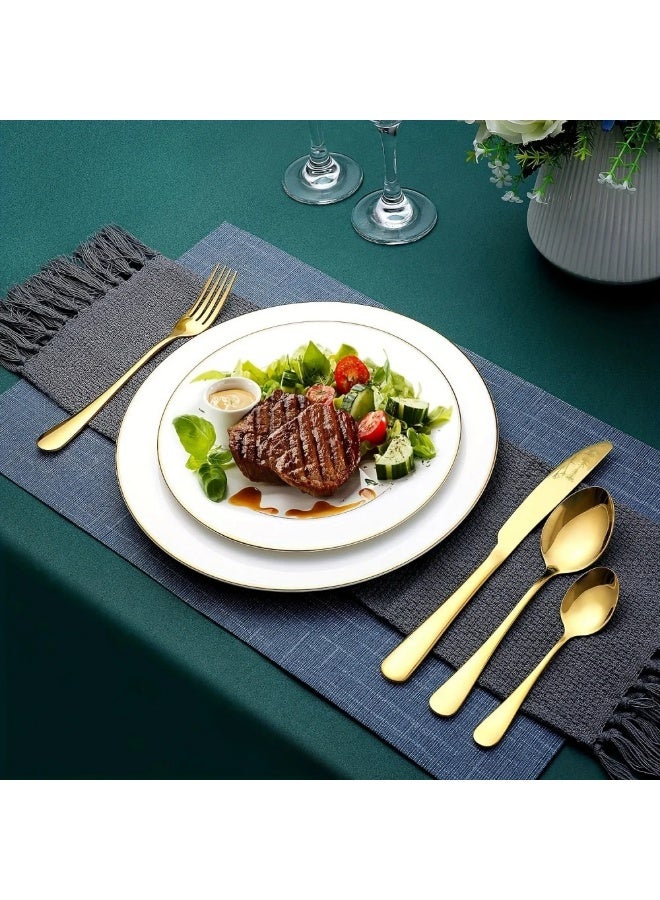 24-Piece Stainless Steel Cutlery Set Kitchen Utensils Set For Home Kitchen Restaurant Hotel Gatherings Picnic Dining - Image 4