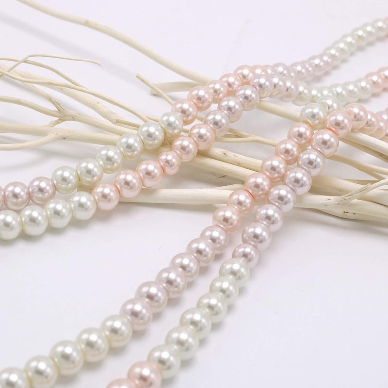 Aisansty Long Pearl Necklaces for Women Cream White Faux Pearl Strand Layered Necklace Costume Jewelry - Image 3