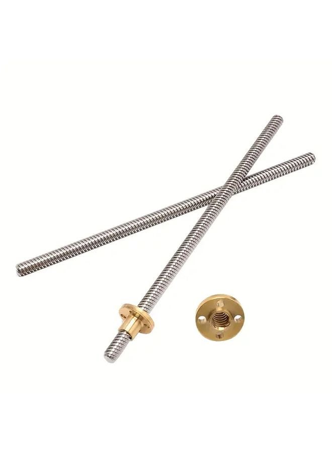 قطعتان من المرابط الرأسية TR8X8 بطول 500 مم مع صامولة نحاسية T8 لمحور Z في الطابعات ثلاثية الأبعاد وآلات CNC - Image 1