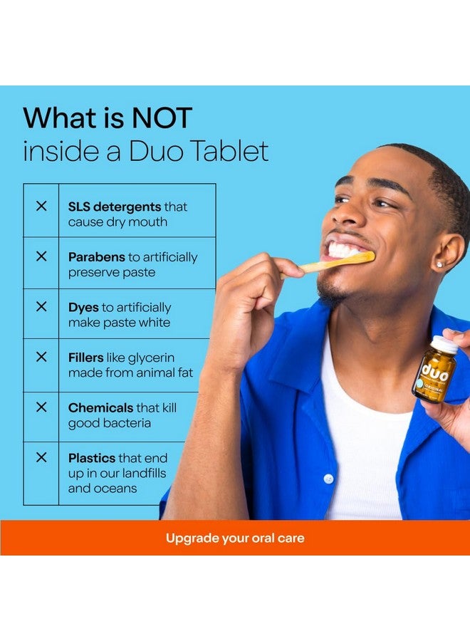 Duo Toothpaste Tablets | Nano-Hydroxyapatite (nHa) Natural Whitening, Remineralize, Reduce Sensitivity | Sustainable & Plastic Free | Dentist Created | Wild Mint Medley - 1 Bottle / 62 Tablets - Image 4