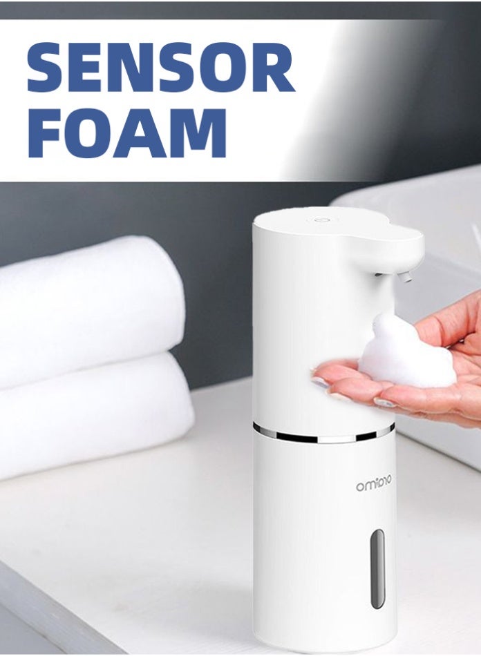 أورايمو موزع صابون رغوي أوتوماتيكي من SmartHandwasher | موزع غسيل يدوي قابل لإعادة الشحن بسعة 300 مل بدون لمس مع مستشعر بالأشعة تحت الحمراء، مستويان قابلان للتعديل للرغوة، مقاوم للماء بدرجة IPX5 للمطبخ والحمام والفندق والمستشفيات - Image 4