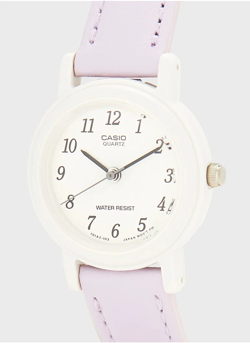 CASIO Pu Strap Analog Watch