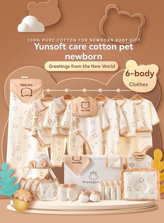 بيوينتي 30PCS حديث الولادة هدية مجموعة، حديث الولادة Layette هدية مجموعة للأولاد والبنات، الأطفال الملابس الأساسية اكسسوارات مع بطانية الطفل، 100٪ قطن ممتاز، لمدة 0-3 شهور - Image 3