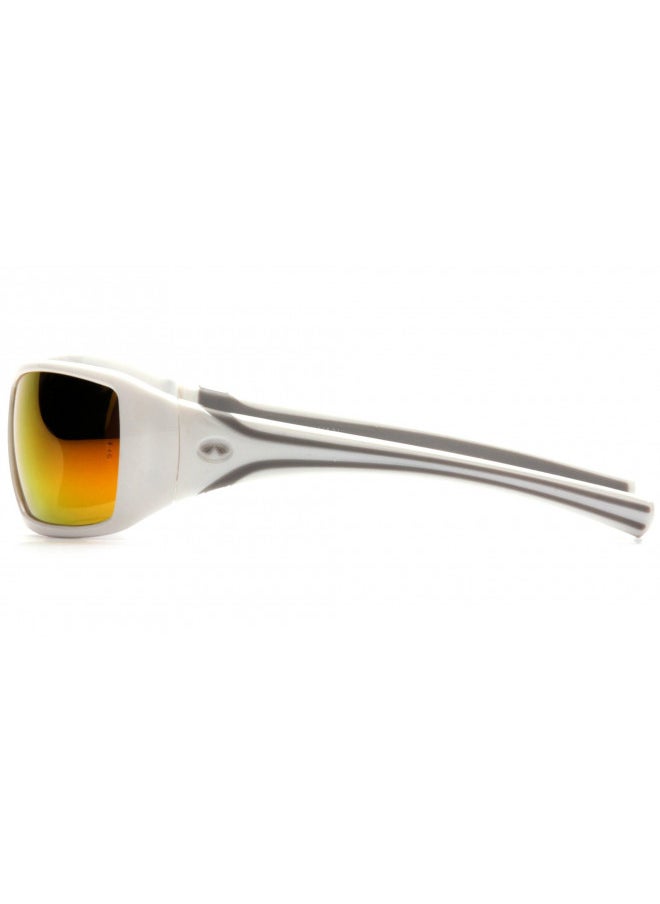 Pyramex Safety Pyramex Goliath Safety Eyewear, White Frame, Indoor/Outdoor Mirror Lens 