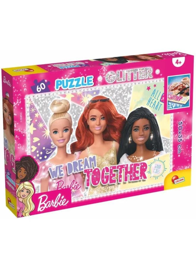 Lisciani Barbie "We Dream Together" Glitter Puzzle - 60 Pieces - Image 1