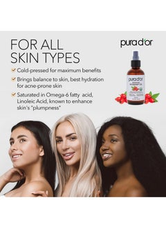 Pura d'or Organic Rosehip Seed Oil Hair Relaxer (4 Oz X3 = 12 Oz) 100% Pure Cold Pressed Usda Certified All Natural Antiaging Acne Scar Treatment Gua Sha Massage Face Hair & Skin Women & Men  - Image 4