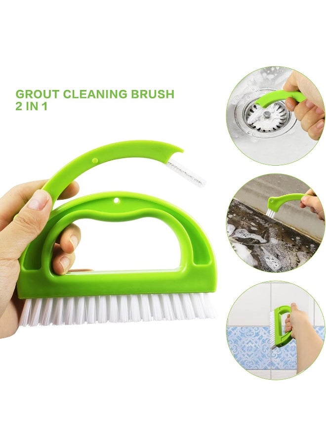 LeeLoon 8 Pack Grout Cleaner Brush, Hand-held Groove Gap Cleaning Tools Tile Joint Scrub Brush to Deep Clean, Household Cleaning Brushes for Window Door Track, Stove Tops, Shower, Kitchen, Seams, Floor Lines  - Image 2