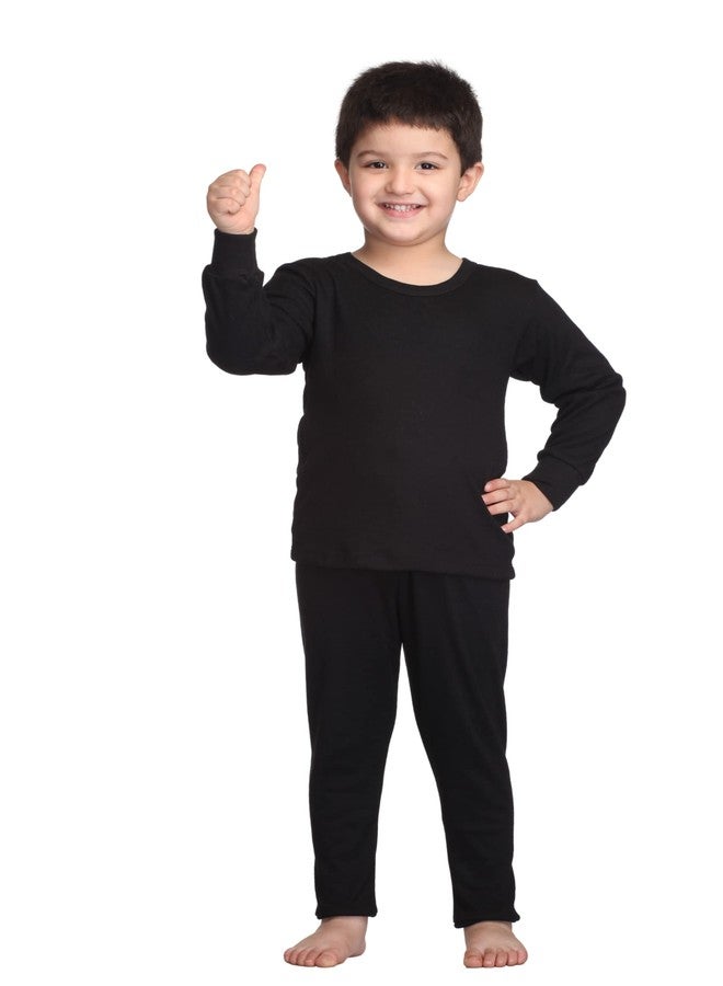سبلاش - طقم ملابس شتوية للأطفال (للجنسين) - الجزء العلوي والسفلي، رقبة دائرية، أكمام طويلة (أسود، 45 سم - من 6 أشهر إلى سنة واحدة) - Image 1