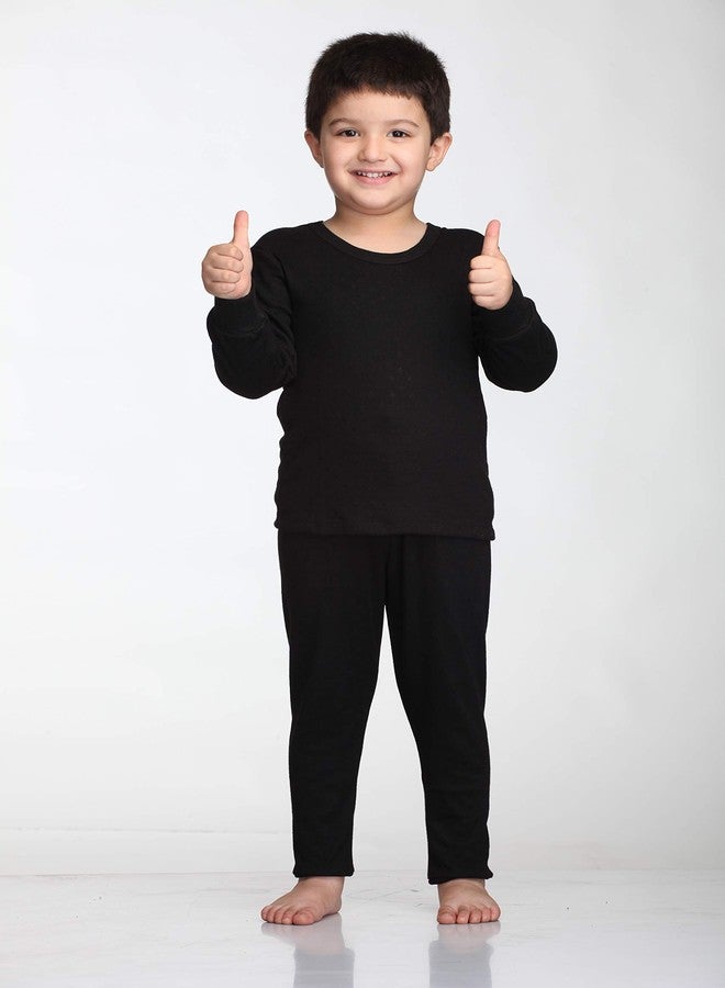 سبلاش - طقم ملابس شتوية للأطفال (للجنسين) - الجزء العلوي والسفلي، رقبة دائرية، أكمام طويلة (أسود، 45 سم - من 6 أشهر إلى سنة واحدة) - Image 2