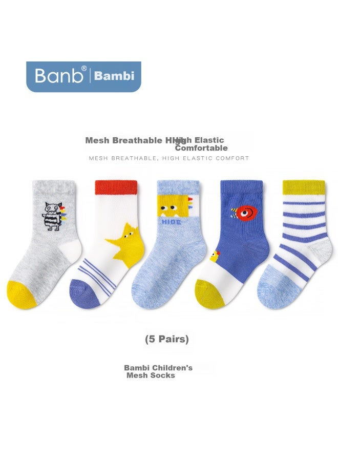 Bambi جوارب أطفال للأولاد، شبيف صيفي رقيق، للأطفال الأكبر سنًا، جوارب قطنية بدون لحام للربيع والخريف، Bb2507، المقاس 16-18