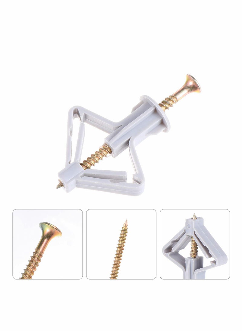 Drywall Anchor Kit, 100 Pieces Self-Drilling Hollow Wall Anchors with Screws, Nylon and Plastic - Image 2