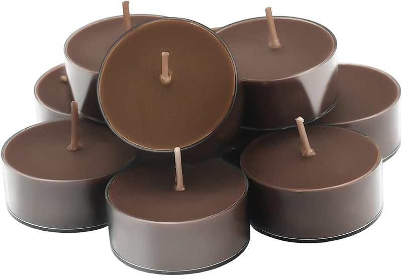 DEYBBY Scented Tealight Candles, Long Lasting Soywax Tea Candle Used for All of Holders|Clear Cup|12 Counts|Up to 4 Hour Burn Time|Coffee - Image 1