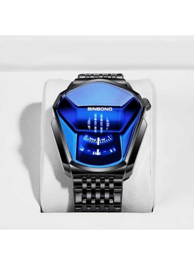 BINBOND FasionSA- Binbonds Luxury Brand Trend Cool Men's Wrist Watch Stainless Steel Technology Fashion Quartz Watch For Men JiChe01 - Image 5