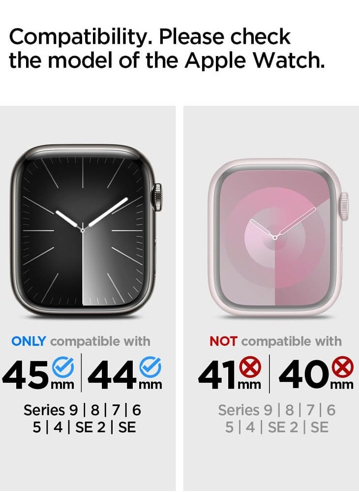Spigen غطاء حماية متين لساعة Apple Watch Series 9/8/7 (45 ملم) وSeries SE2/6/SE/5/4 (44 ملم) - رمادي داكن  - Image 2