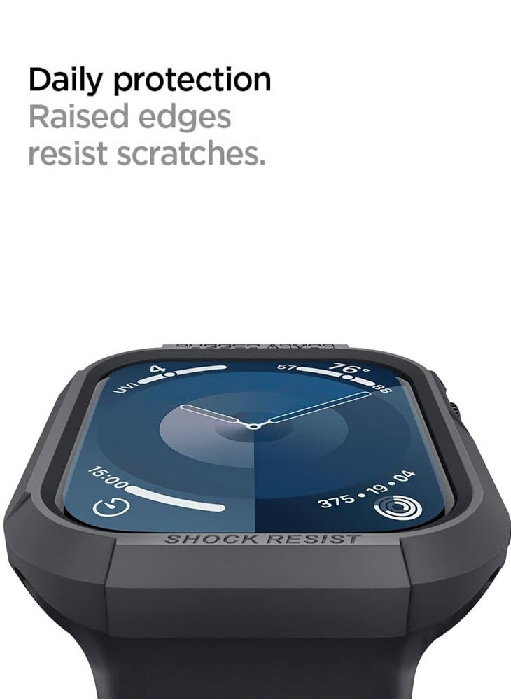 Spigen غطاء حماية متين لساعة Apple Watch Series 9/8/7 (45 ملم) وSeries SE2/6/SE/5/4 (44 ملم) - رمادي داكن  - Image 5