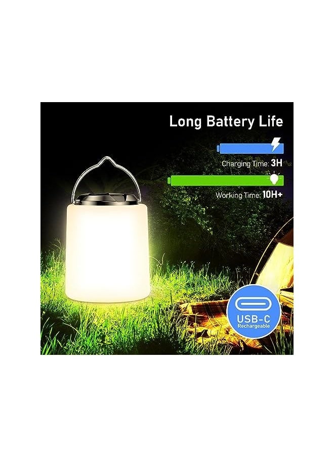 erorex Camping Lantern Rechargeable, 2000mAh Camping Lights Lamp, 3000K Warm Light, Brightness Adjustable 3 Light Modes,10+ Hrs Runtime Waterproof Tent Light for Camping, Emergency, Power Cuts  - Image 2
