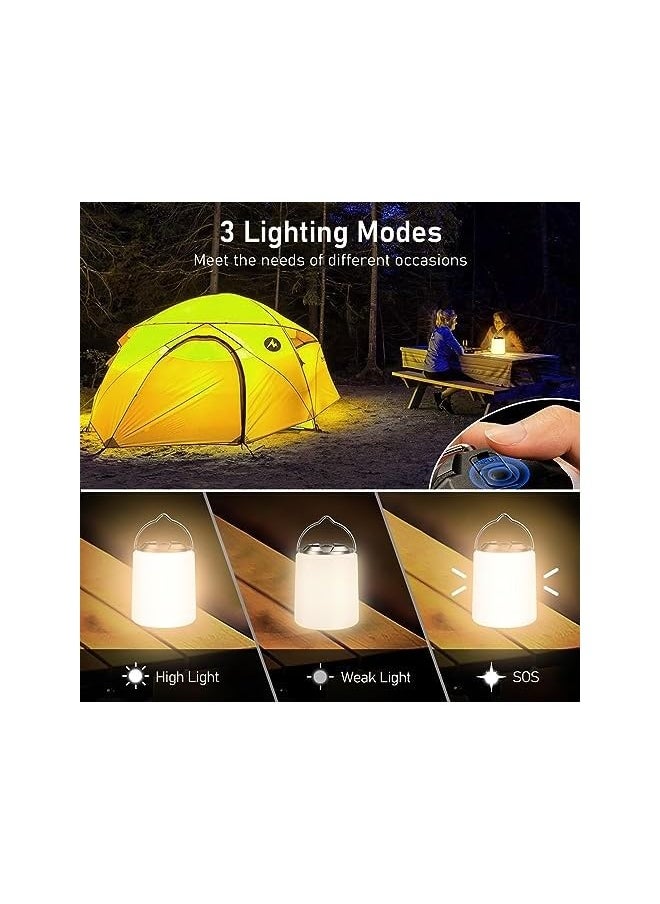 erorex Camping Lantern Rechargeable, 2000mAh Camping Lights Lamp, 3000K Warm Light, Brightness Adjustable 3 Light Modes,10+ Hrs Runtime Waterproof Tent Light for Camping, Emergency, Power Cuts  - Image 4
