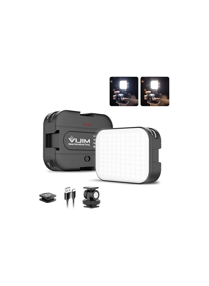 Ulanzi - VIJIM VL100C Bi-Color LED Video Light on Camera With Adjustable Stand, Mini Rechargeable 2000mAh Camera Light, CRI95+ Dimmable 2500-6500K Ultra Bright Photo and Video Lighting, Fill Lamp - Image 1