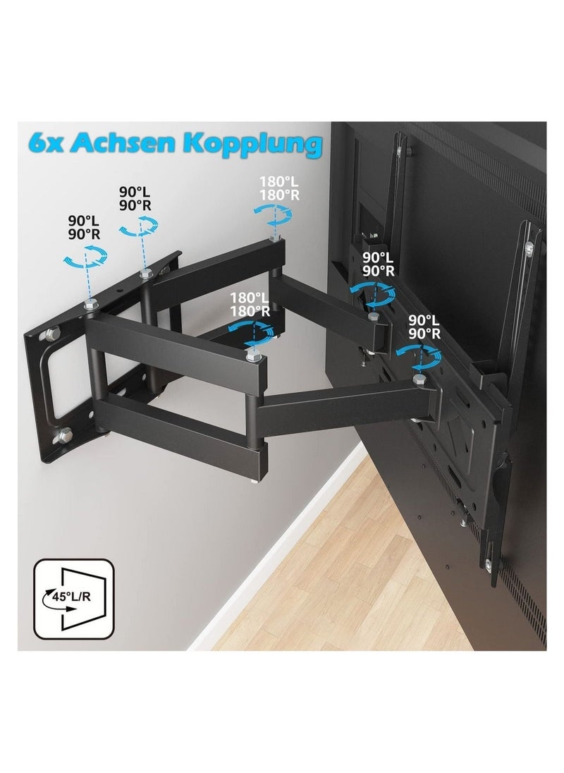 Full Motion TV Wall Mount for Most 32-80 inch TV, Swivel and Tilt TV Mount with Rugged Double Arm Bracket, Universal TV Stand Holds Up to 40kg, VESA 600x400mm - Image 4