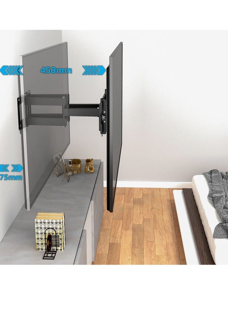 Full Motion TV Wall Mount for Most 32-80 inch TV, Swivel and Tilt TV Mount with Rugged Double Arm Bracket, Universal TV Stand Holds Up to 40kg, VESA 600x400mm - Image 3