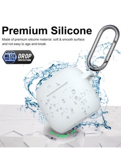 SZOXST Compatible with AirPods 4 Case Cover, Soft Silicone Shockproof Covers for Airpods 4th Generation 2024 Cases with Keychain and Cleaning Kit Front LED Visible for Women and Men White  - Image 4