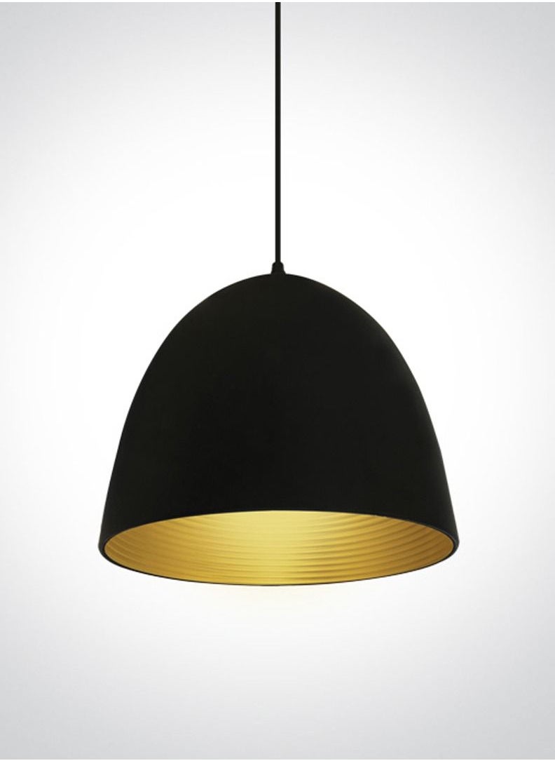 Generic Modern Shade Suspension Light,Dining Table Suspension,Bar Light,Kitchen Suspension,Diameter 30 cm,Circular,E 27 Socket ,Black - Brass Finish,Cable Height Adjustable Up to 1.6 meters  - Image 1