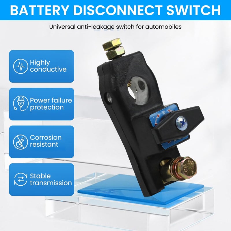 STHIRA 12/24V Battery Disconnect Mechanical Switch Prevents Battery Drain & Maintenance Manual Battery Cutt-Off Switch For Vehicles, Trucks, Motorcycles, 8_Way, Rvs, Boats, Black - Image 2