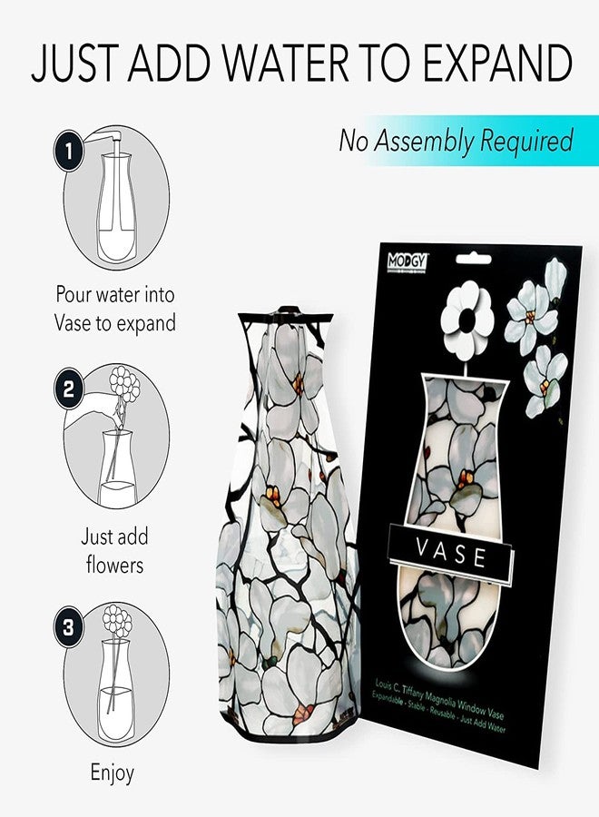 MODGY Collapsible and Expandable Plastic Flower Vase, Unbreakable, Foldable, Decorative Modern Centerpieces, Table Decorations, Louis C. Tiffany Magnolia Window, 1 Pack - Image 4