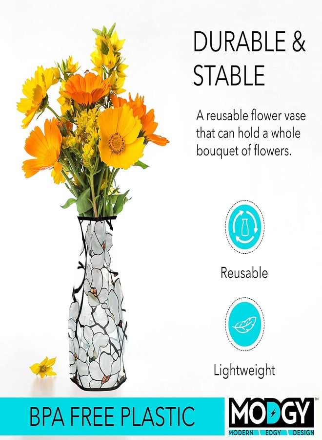 MODGY Collapsible and Expandable Plastic Flower Vase, Unbreakable, Foldable, Decorative Modern Centerpieces, Table Decorations, Louis C. Tiffany Magnolia Window, 1 Pack - Image 3
