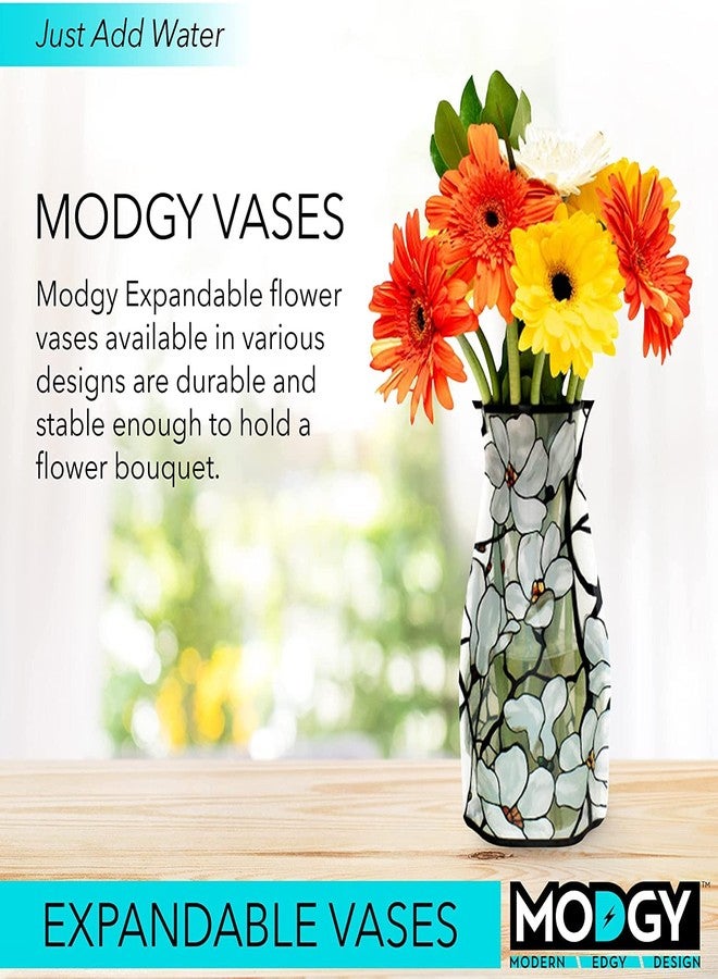 MODGY Collapsible and Expandable Plastic Flower Vase, Unbreakable, Foldable, Decorative Modern Centerpieces, Table Decorations, Louis C. Tiffany Magnolia Window, 1 Pack - Image 2