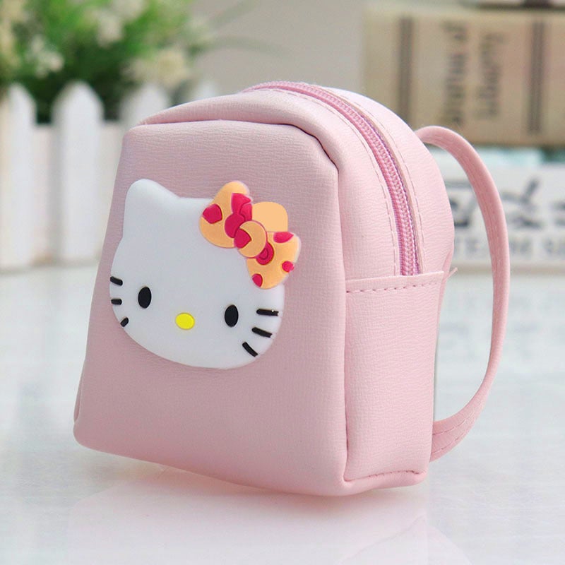 Cute Cartoon Mini Backpack Coin Purse Key Bag-Butterfly Kitty 