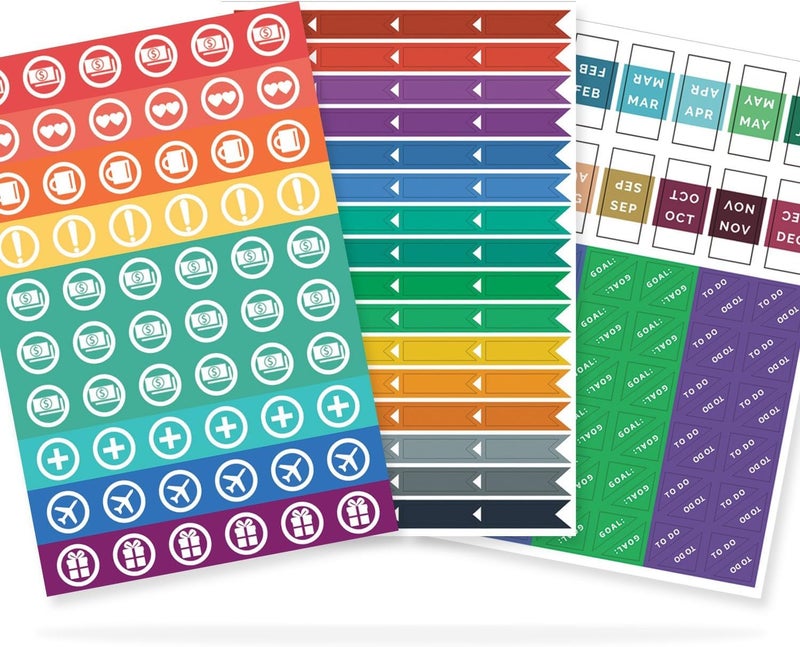 Papercode The Simple Elephant Stickers - Productivity Planner Stickers - Perfect Fit with Planners, Journals, Agendas - Variety Pack with Calendar Tabs, Events, Flags - 6 Sheets - 392 Stickers - Image 4