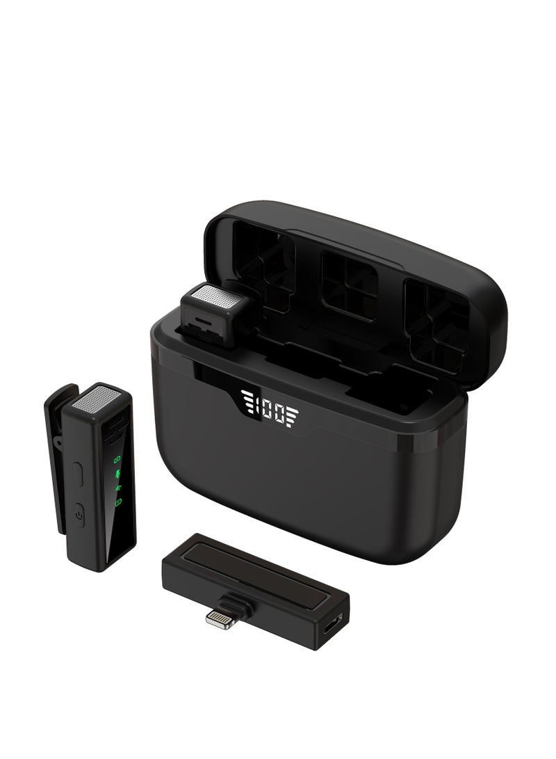 Wireless Lavalier Microphone, for iPhone iPad, 48H Battery Life, 2-in-1 Plug-Play Clip with Charging Case for Recording Interview Video Podcast Vlog  - Image 3