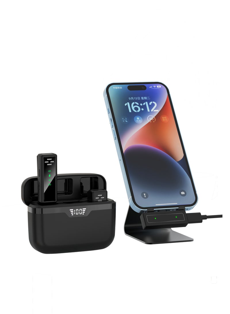 Wireless Lavalier Microphone, for iPhone iPad, 48H Battery Life, 2-in-1 Plug-Play Clip with Charging Case for Recording Interview Video Podcast Vlog  - Image 4