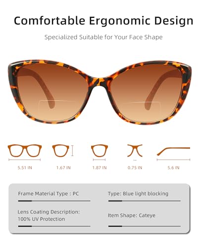 JOLISU 3 Pack Bifocal Reading Sunglasses for Women, 2 IN 1 Sun Readers Glasses Spring Hinge with UV400 Protection (2.00) - Image 2