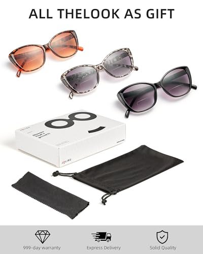 JOLISU 3 Pack Bifocal Reading Sunglasses for Women, 2 IN 1 Sun Readers Glasses Spring Hinge with UV400 Protection (2.00) - Image 5