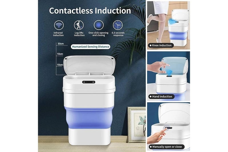 Burmy Bathroom Trash Can Induction Trash Can Creative Folding Trash Can for Kitchen Living Room Office Waste Bin Home Decoration 175L Large Capacity Trash Can - Image 3
