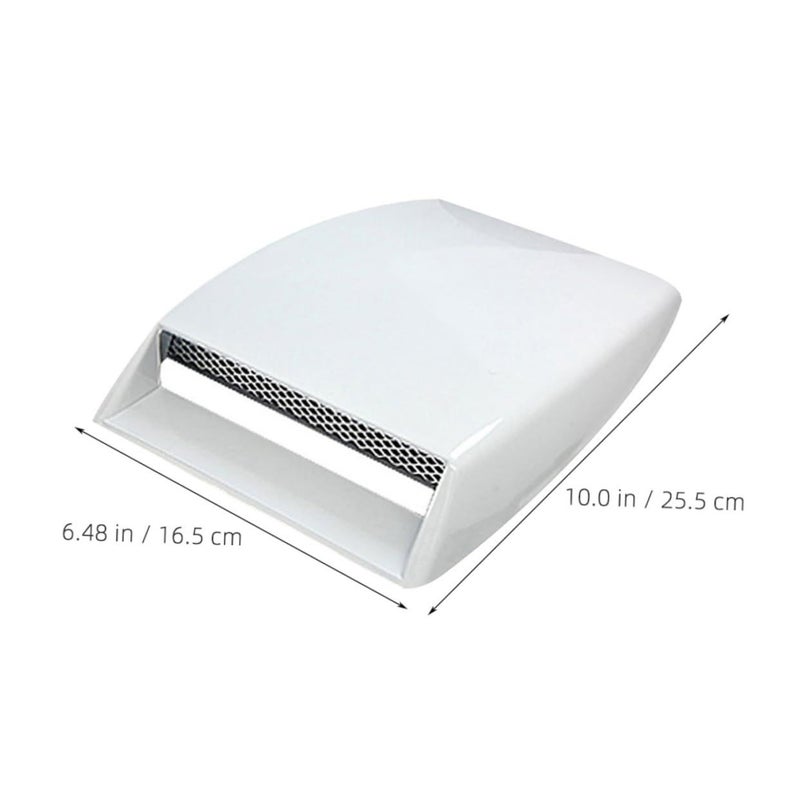 White Easy Install Car Hood Scoop Air Flow Vent Grille Decorative Cover White - Image 5