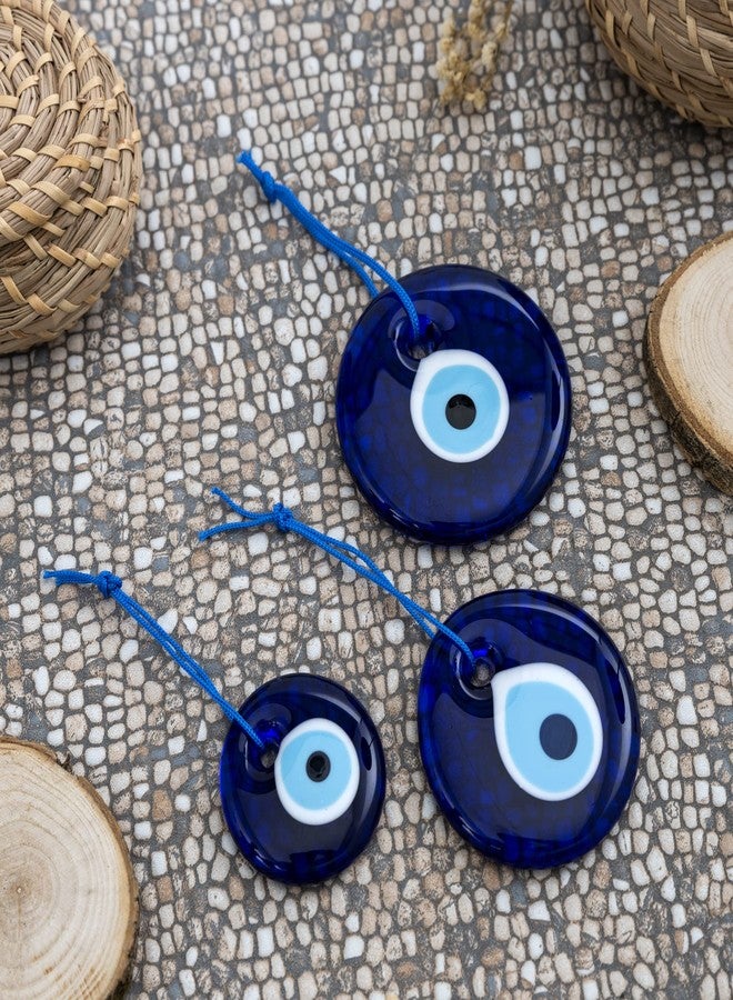 Erbulus Turkish Blue Evil Eye Wall Hanging Ornament - Turkish Nazar Beads - Ojo Turco - Triple Evil Eye Home Protection Charm Set of 3 - Wall Decor Amulet in a Box (Blue) - Image 5